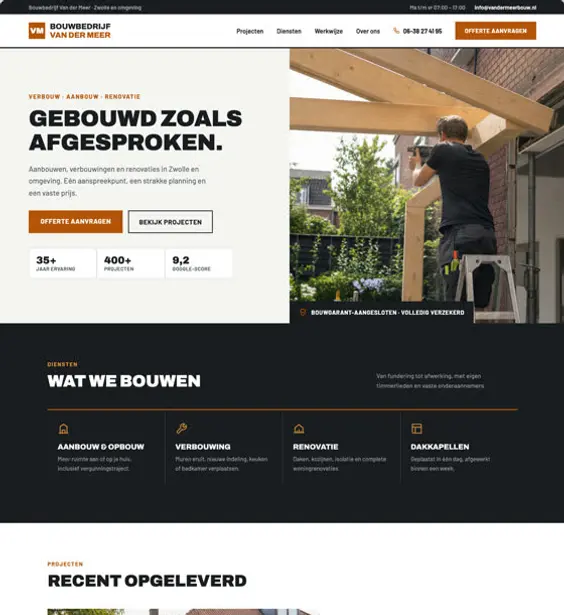 Voorbeeld: Bouwbedrijf Van der Meer